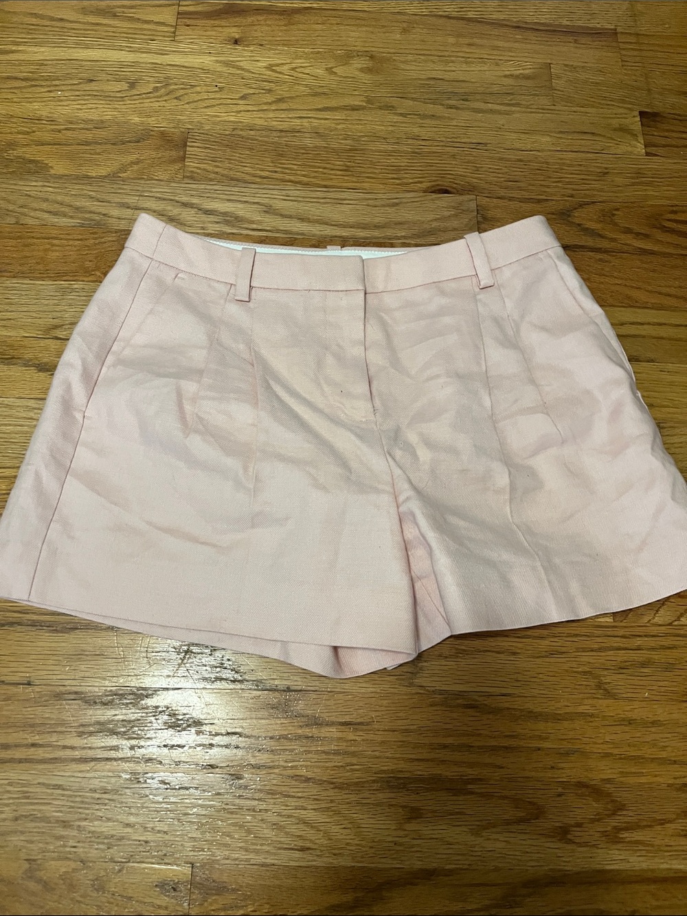J. Crew Light Pink Tailored Bermuda Shorts 4 linen